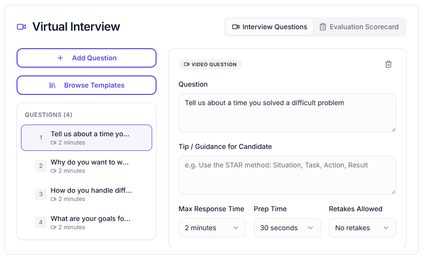 HireClarity interview workflow dashboard
